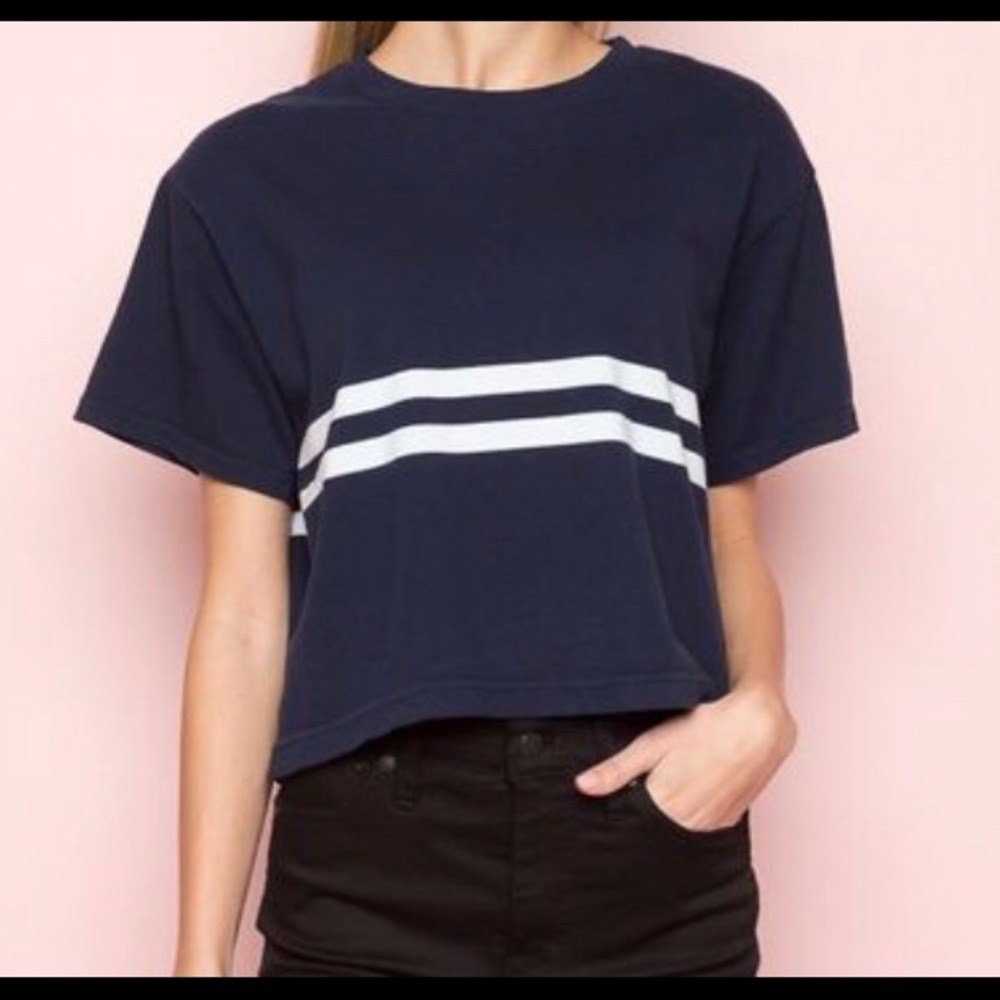 Brandy Melville Striped Navy Aleena Top
